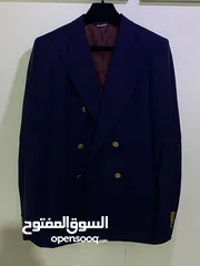  4 GUCCI Size 50 Uniform Navy Blue Double Breasted Blazer Gold Buttons Men’s Wool