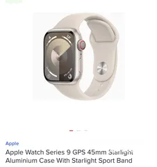  1 Apple Watch 45mm GPS Series 9 M/L Apple warranty 1 year