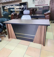  10 اثاث مكتبي مكتب مدير بعدة الوان بسعر خيالي مع جانبية بادراج وطاولة والتوصيل مجاني مكاتب ادارية
