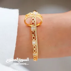  1 اطقم ذهب روسي مكفول الطقم عبارة عن سوارة وخاتم السعر 12 شامل التوصيل