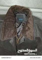  10 جاكيت جلد طبيعي ماركة ARMA ثقيل لون بني غامق مطفي مستعمل بحالة جيدة يلبس مقاس XL,L تم شراءه 400$