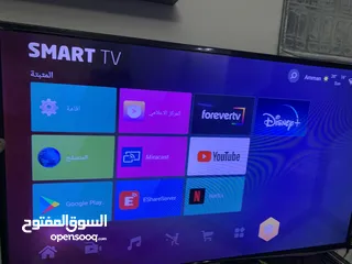  1 شاشة ميديا ستار بحالة ممتازة 43 بوصة سمارت