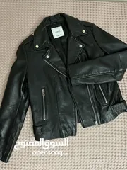  1 Leather biker jacket Mango