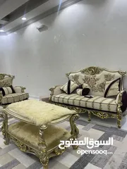  5 أثاث مصري  كراسي لغرفة الجلوس  4قطع مع طاولة