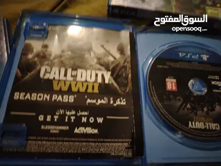  3 سيديات ps4 and ps5 للبيع سيدي red dead redemptiion 2 /blacl ops 6 world war war2