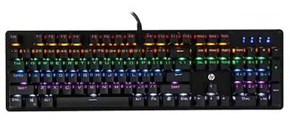  7 keyboard hp Mechanical Gaming GK100 كيبورد كمينكل من اتش بي مضيئ ملون RGB Light