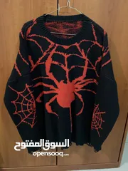  1 Black & Red Spider pattern sweater