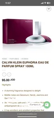  9 CK euphoria  100 ml  eau de parfum جديدة مختومة من دبي للبيع والسعر قابل