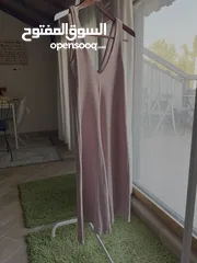  1 Powder Pink Cotton Overalls