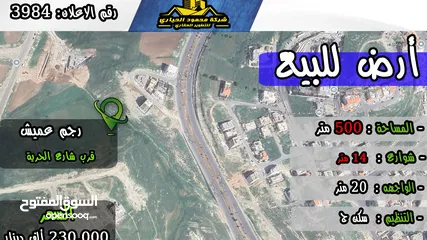  1 رقم الاعلان (3984) ارض سكنية للبيع في منطقة رجم عميش