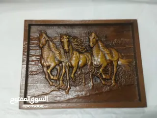  9 Wood Carving art semi hand made