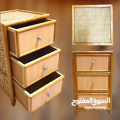  2 SMALL WOODEN 3 DRAWER STORAGE SIDE PIECE