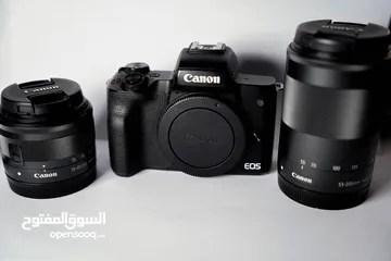  2 Canon M50 Mark II + عدستين + بطاريتين – بحالة ممتازة