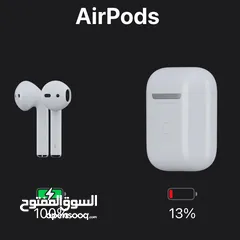  4 سماعات اير بود 2 مستعمل بحالة ممتازة مع شاحن و كفر
