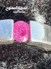  30 جوهرتين من خاتمين فضه 925 صياغه يدويه إحترافيه متوجين بأحجار الياقوت الطبيعي الغير معالج إطلاقا