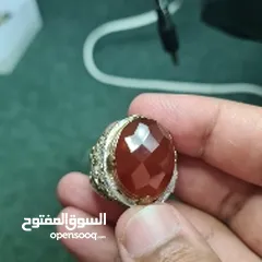  1 خاتم عقيق أحمر يماني