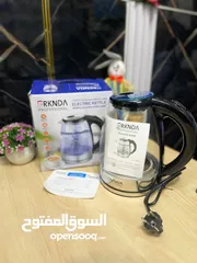  2 غلاية كهربائية لاسلكية مضيئة باضاءة LED سعة 1.7 لتر بقدرة 2200 واط بخاصية الاغلاق التلقائي والحماية