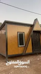  7 كرفان كوخ لون خشبي بحالة ممتازة