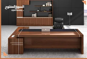  4 مكتب مدير مودرن (اثاث مكتبي -خشب-زجاج ) elegant modern office furniture desk