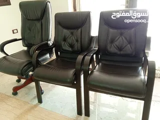  4 كراسي جلد مكتب