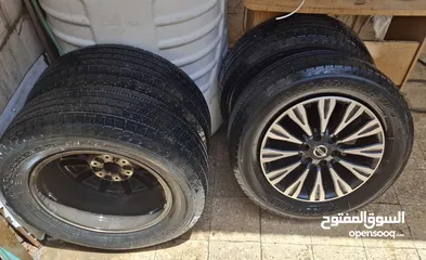  2 كوتشوك يوكوهاما  شبه جديد مع جنطات اصلي نيسان باترول سعر مغري