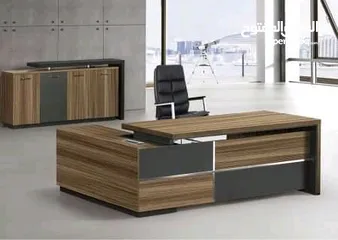  1 مكتب مدير مودرن (اثاث مكتبي -خشب-زجاج ) elegant modern office furniture desk