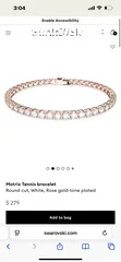  1 اسوارة تنس Swarovski Tennis روز جولد Rose gold Tennis Swarovski bracelet