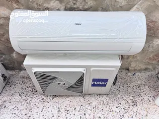  1 مكيف هاير طن ونص فل انفيرتر بحال الوكالة استخدام أشهر وغير مستخدم فعليا ماتور هتاشي ياباني دبل روديت
