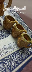  3 طقم ابريق و 6 كاسات فخار انتيك