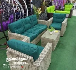  14 اختيارك الصح  طقم راتان 5 مقاعد 125د + طاولة وسط .. شامل التوصيل داخل عمان  يتوفر اطقم راتان سباعي