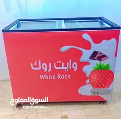  1 تلاجه عرض مجمدات و ايس كريم وايت روك جديد زيرو بالكرتونه ضمان 5 سنين