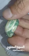  6 احجار كريمة خضراء حجر كريم اخضر حجر زمرد مع عروق بيضاء قص على شكل دمعة للخواتم والقلائد والاساور حسب
