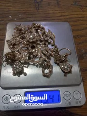  3 عقد ذهب مرصع بلألماس.انتيك