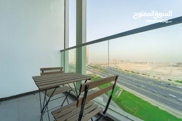  9 دبي الخليج التجاري BAYZ ستوديو   مفروش سوبرلوكس مع بلكونة - ايجار شهري شامل