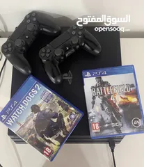  1 Ps4 Pro 1TB 4k with 2 joysticks and 2games
