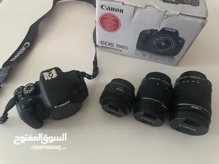  5 Canon 700D as a brand new with 3 canon lenses