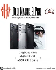  1 New red magic 9 pro 256/12 GB 260 OMR and 512/16 GB 320 OMR