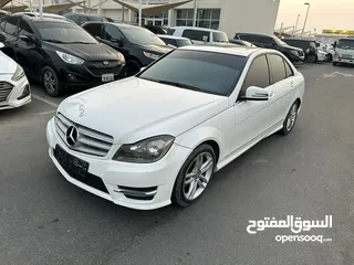  1 مرسيدس C250 موديل 2014 لون ابيض فل اوبشن بحالة ممتازة