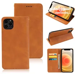  3 iPhone Pure Leather Case Shockproof Wallet Book Cover for all iPhones X XR 11 12 13 14 15 Pro Max