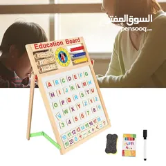  9 لوح سحري للتعليم واللعب يتضمن جهة للتعليم وجهة أخرى للعب مع هدايا متعددة للاستخدام