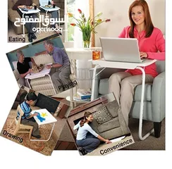 6 طاولة اكل متحركة 52 سم طاولات دراسه تيبل ميت مع حامل كاس و كوب متعددة الاستخدامات Folding Portable T
