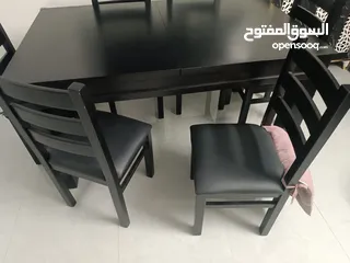  4 طاولة سفرة خشب زان