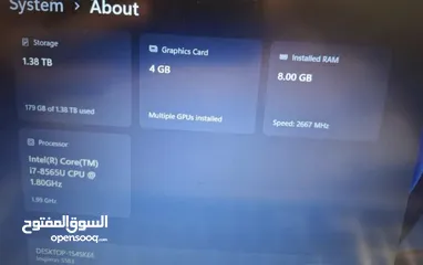  1 DELL inspiron 15 5583 core i7 8th generation   للبيع في اربد