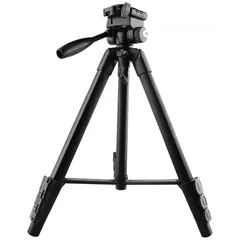  3 camera trpod حامل ثلاثي القوائم احترافي من الألومنيوم, باللون الأسود