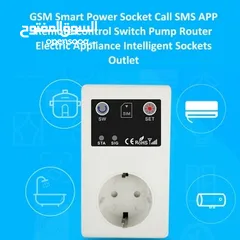  5 مقبس كهرباء ذكي (بلاك) من خلال الإنترنت  GSM Intelligent Power Socket Call SMS APP Remote Control