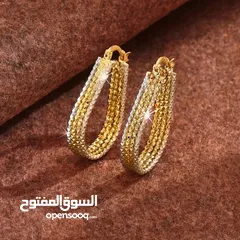  5 Golden Sparkling Hoop Earrings