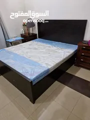  2 One Original Strong Wooden King Size Bedroom Set with Medical Mattress is for Sale