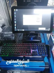  4 نقطة بيع شاشته تتش وشاشة للزبون وطابعة وقارئ صندوق شبه وكالة للبيع 375 مع البرنامج