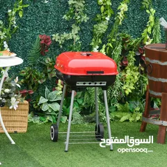  2 شواية الفحم المتنقل بغطاء زرب حجم متوسط منزلي بأقل الأسعار