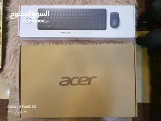  1 لابتوب ايسر جديد غير مستعمل كفالة سنه بسعر اقل من السوق مع كيبورد و ماوس ديل
